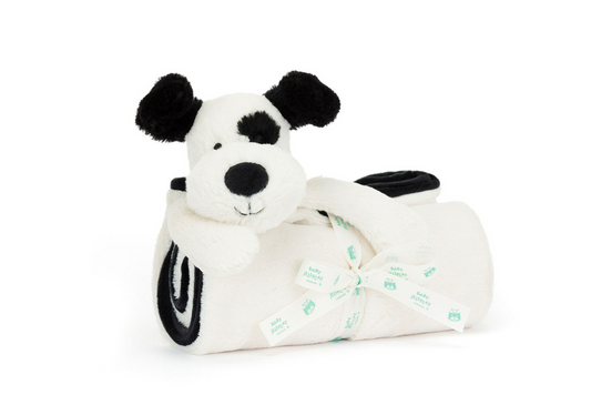 Bashful Black & Cream Puppy Blankie