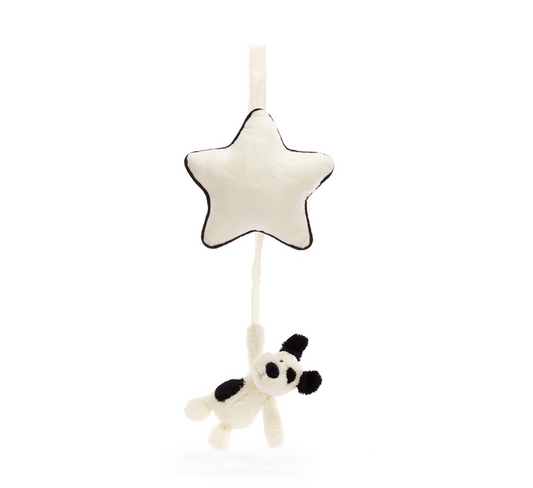 Bashful Black & Cream Puppy Musical Pull