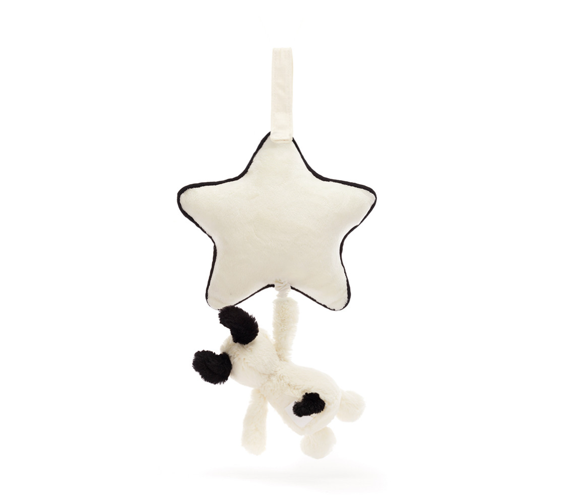 Bashful Black & Cream Puppy Musical Pull