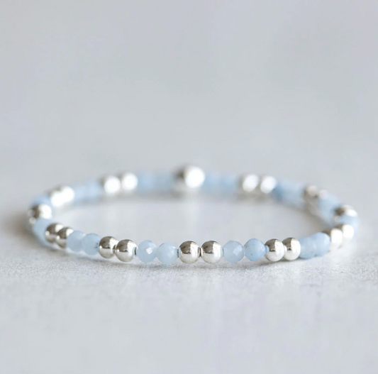 4mm Silver & Angelite