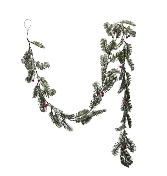 Spruce Garland with Red Berries