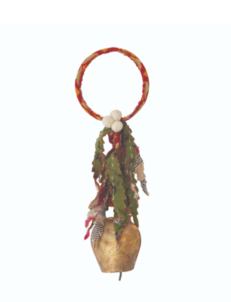 Vintage Door Hangar with Brass Bell