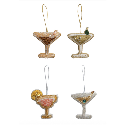 Beaded Holiday Cocktail Ornament