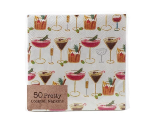 Holiday Cocktail Glass Napkin
