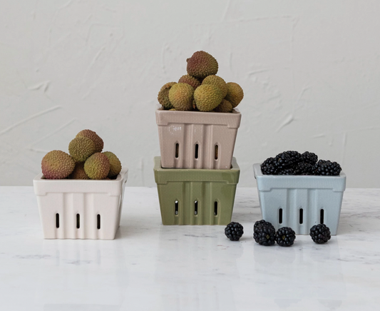 Stoneware Berry Basket