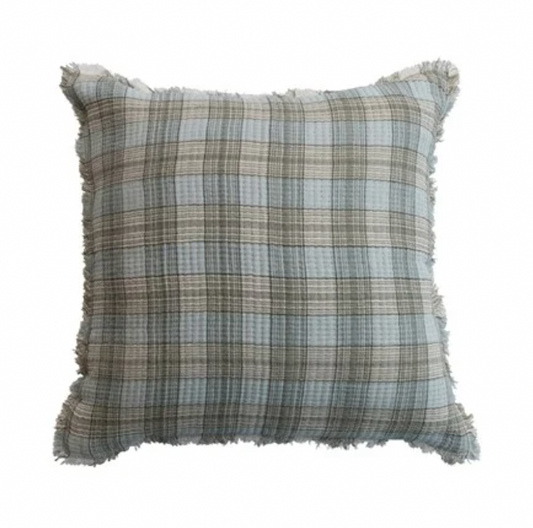 Chambrayed Frayed Edge Pillow
