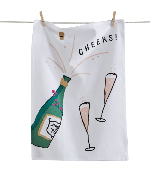 Cheers Champagne Dishtowel