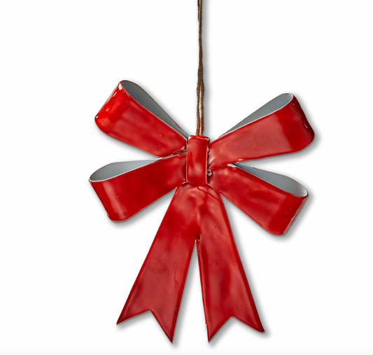 Red Bow Enamel Ornament