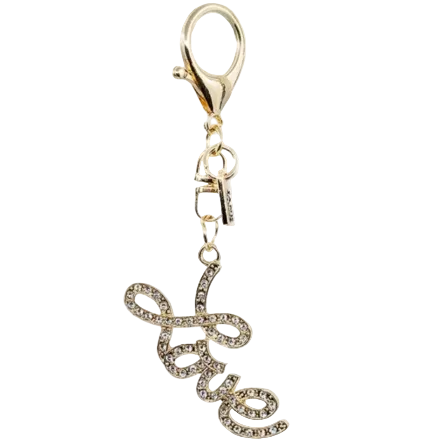 Gold Love Script Charm