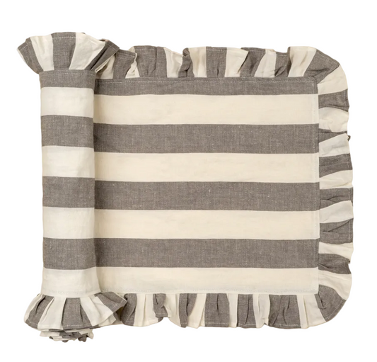 Ruffle Thick Stripe Table Runner
