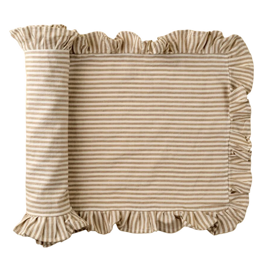 Ruffle Thin Stripe Table Runner