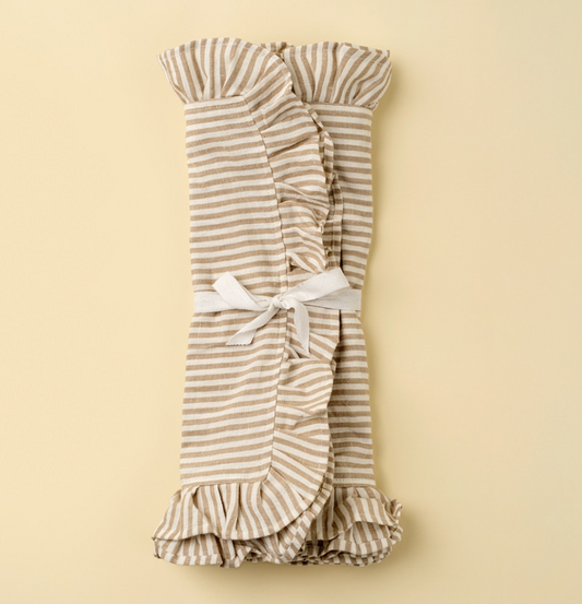 Ruffle Thin Stripe Table Runner