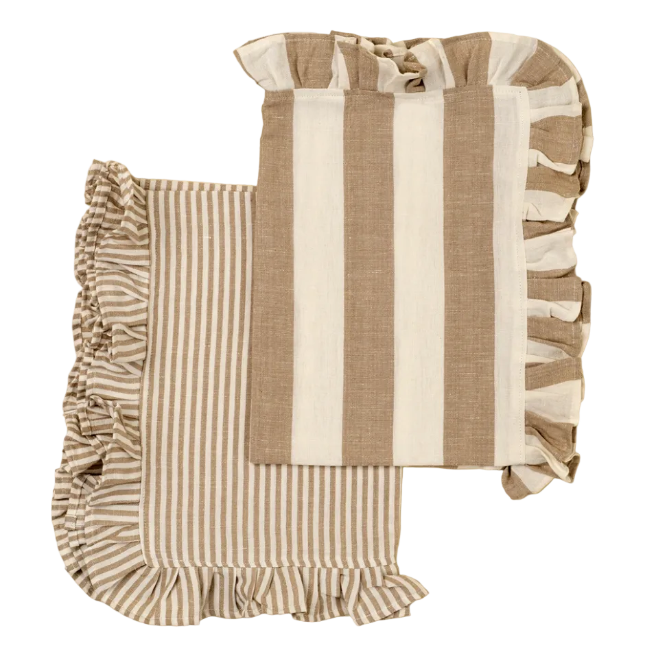 Ruffle Stripe Tea Towel