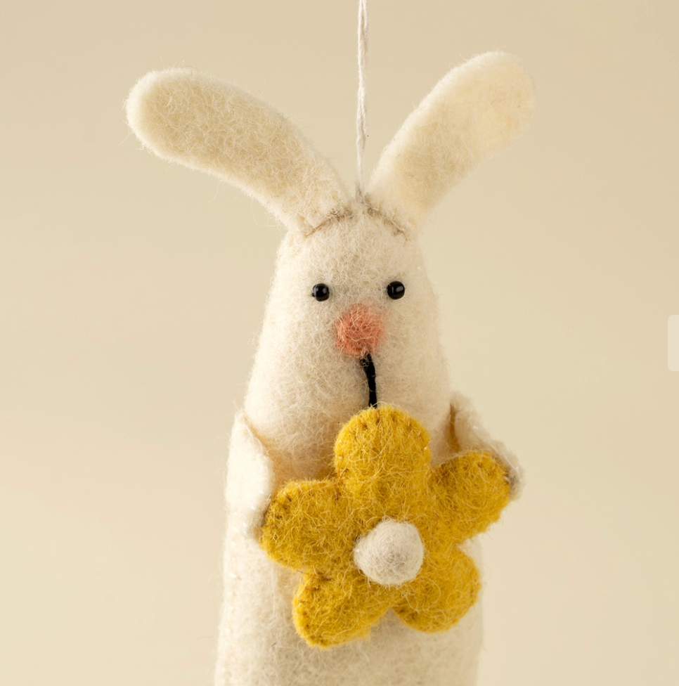 Blossom Bunny Felt Ornament