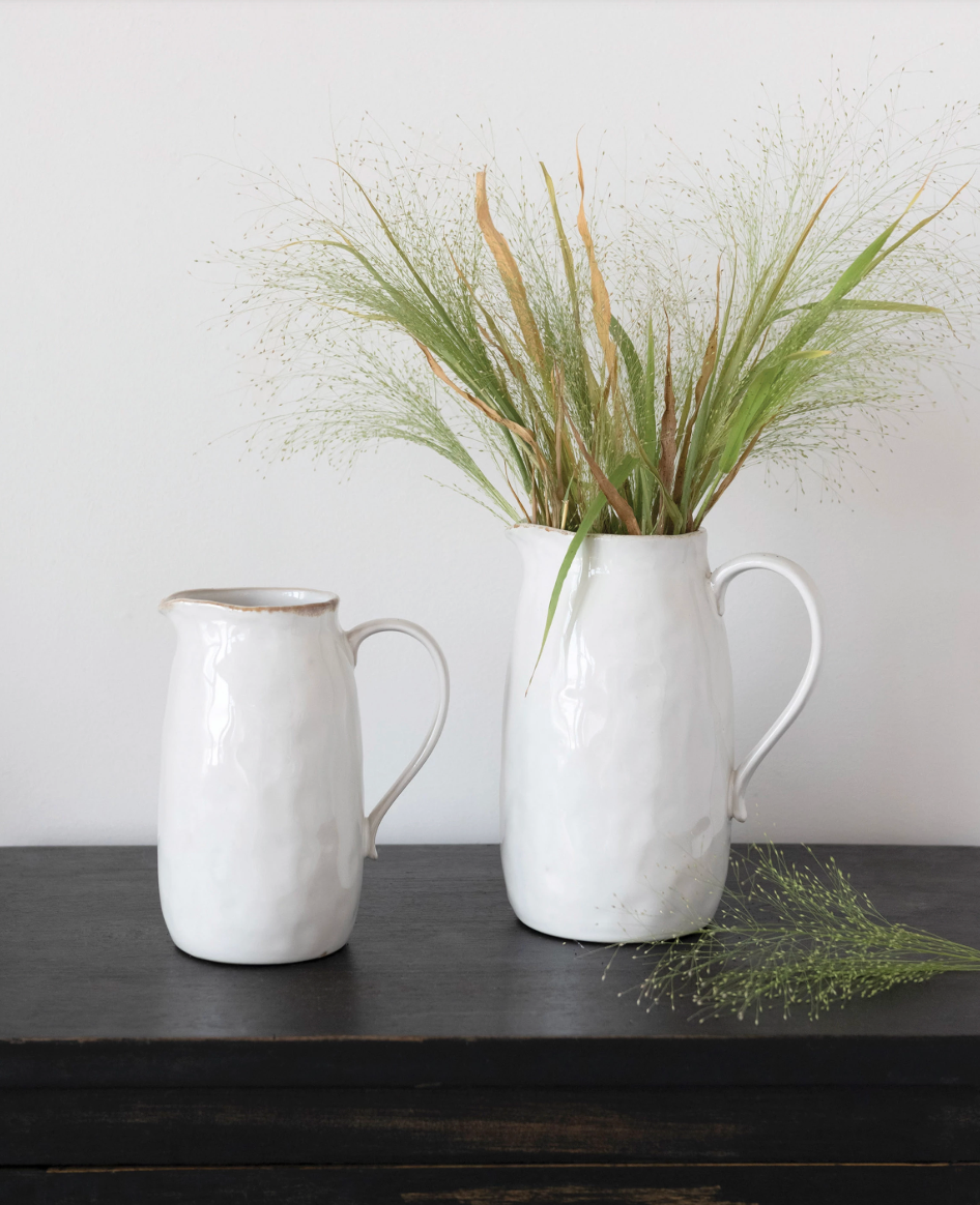 Stoneware Twisted Pitcher