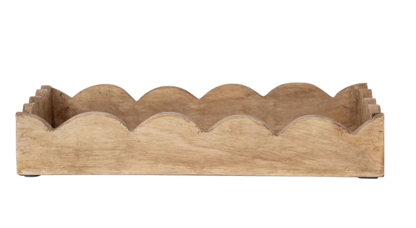 Scalloped Wood Tray