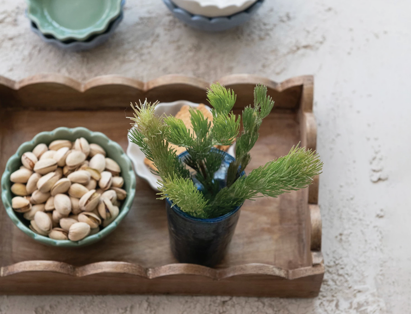 Scalloped Wood Tray