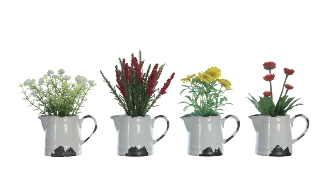 Ceramic Pitcher with Flowers