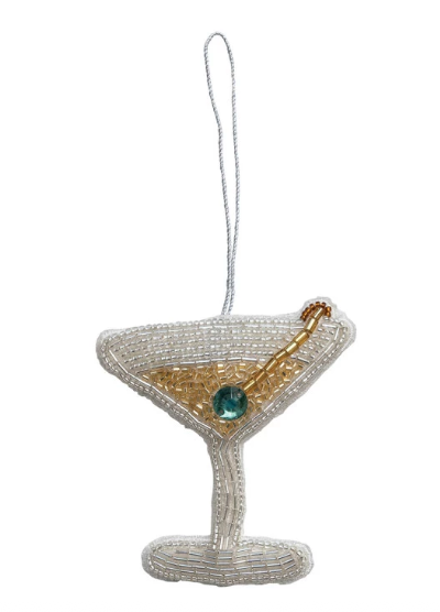 Beaded Holiday Cocktail Ornament