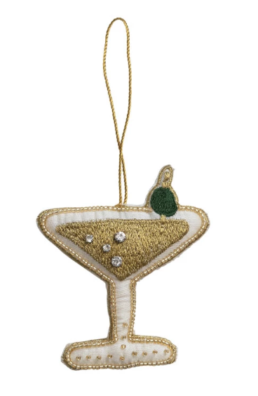 Beaded Holiday Cocktail Ornament