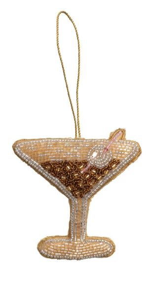 Beaded Holiday Cocktail Ornament