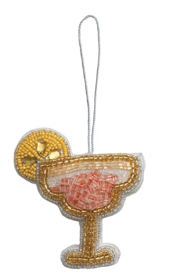Beaded Holiday Cocktail Ornament