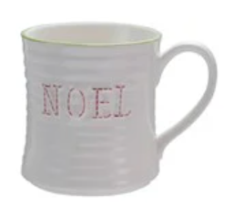 Embossed Holiday Word Mug