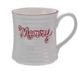Embossed Holiday Word Mug