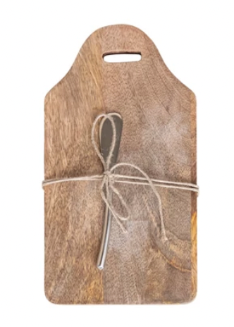 Wood Cheese Board with Knife