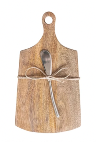Wood Cheese Board with Knife