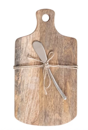 Wood Cheese Board with Knife