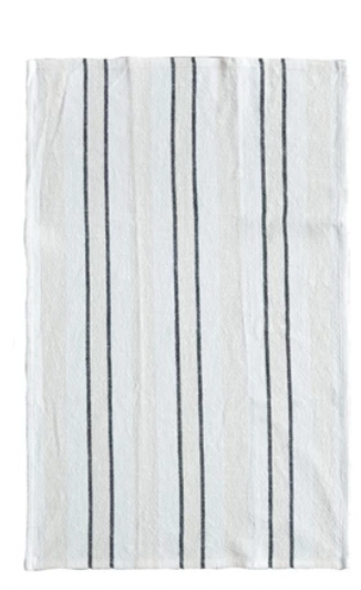 Cotton Woven Black/Grey Stripe Towel