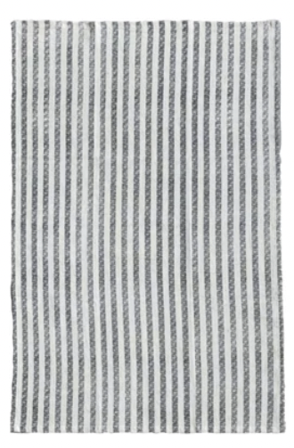 Cotton Woven Black/Grey Stripe Towel
