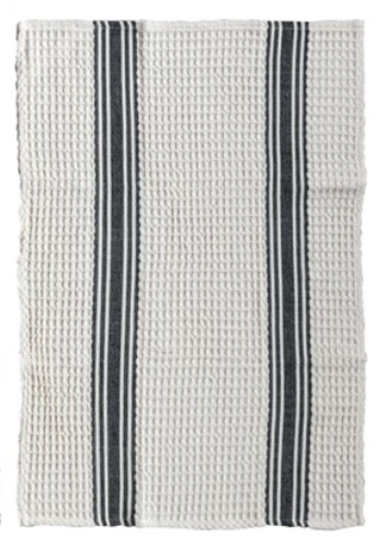 Cotton Woven Black/Grey Stripe Towel
