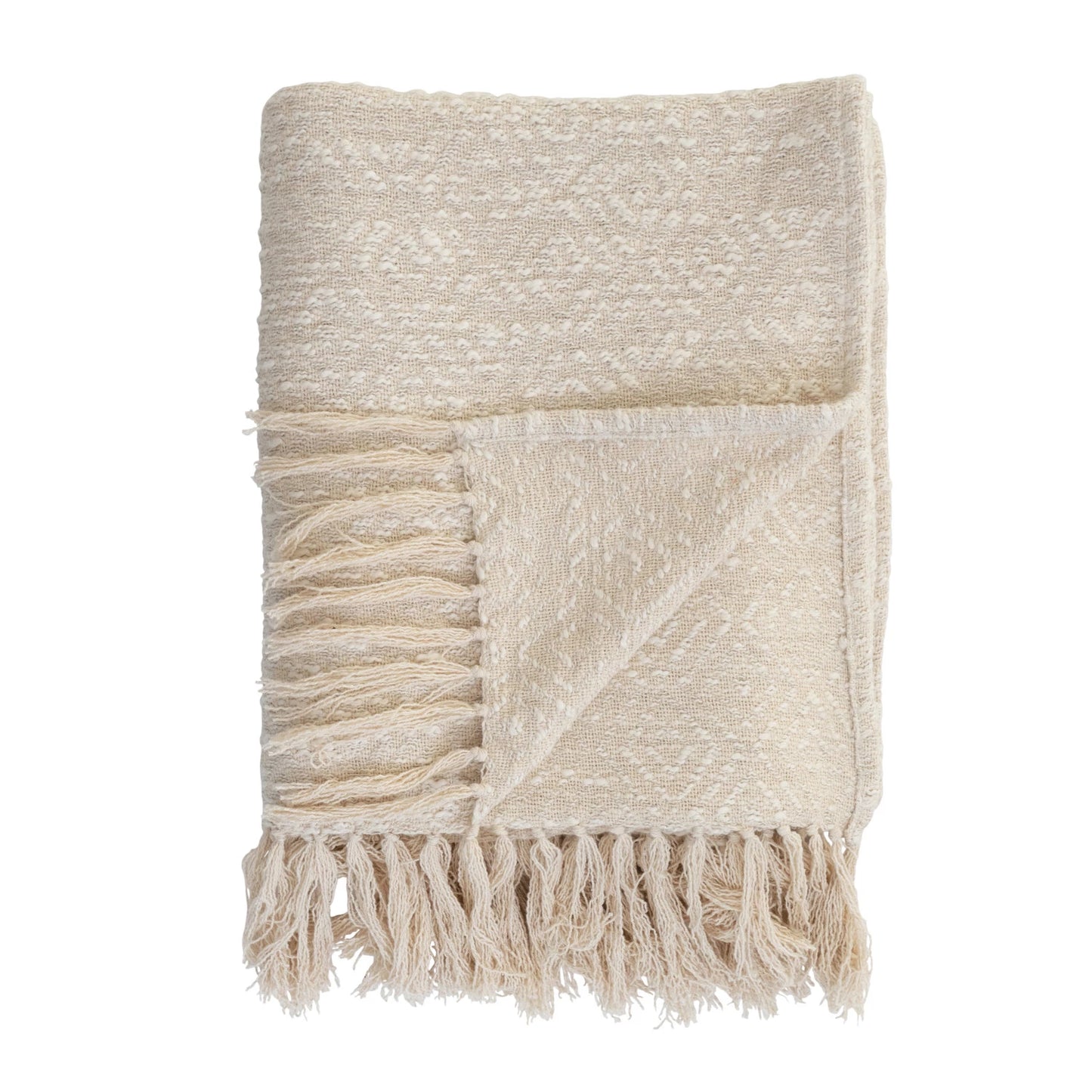 GOLD METALLIC THREAD & FRINGE THROW