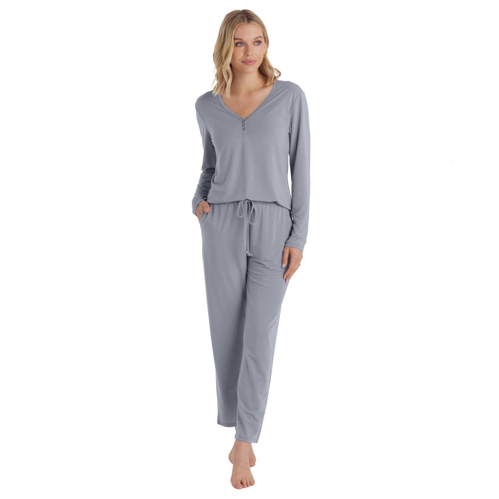 Quinn - Y-Neck Henley PJ Set with Jogger Pant