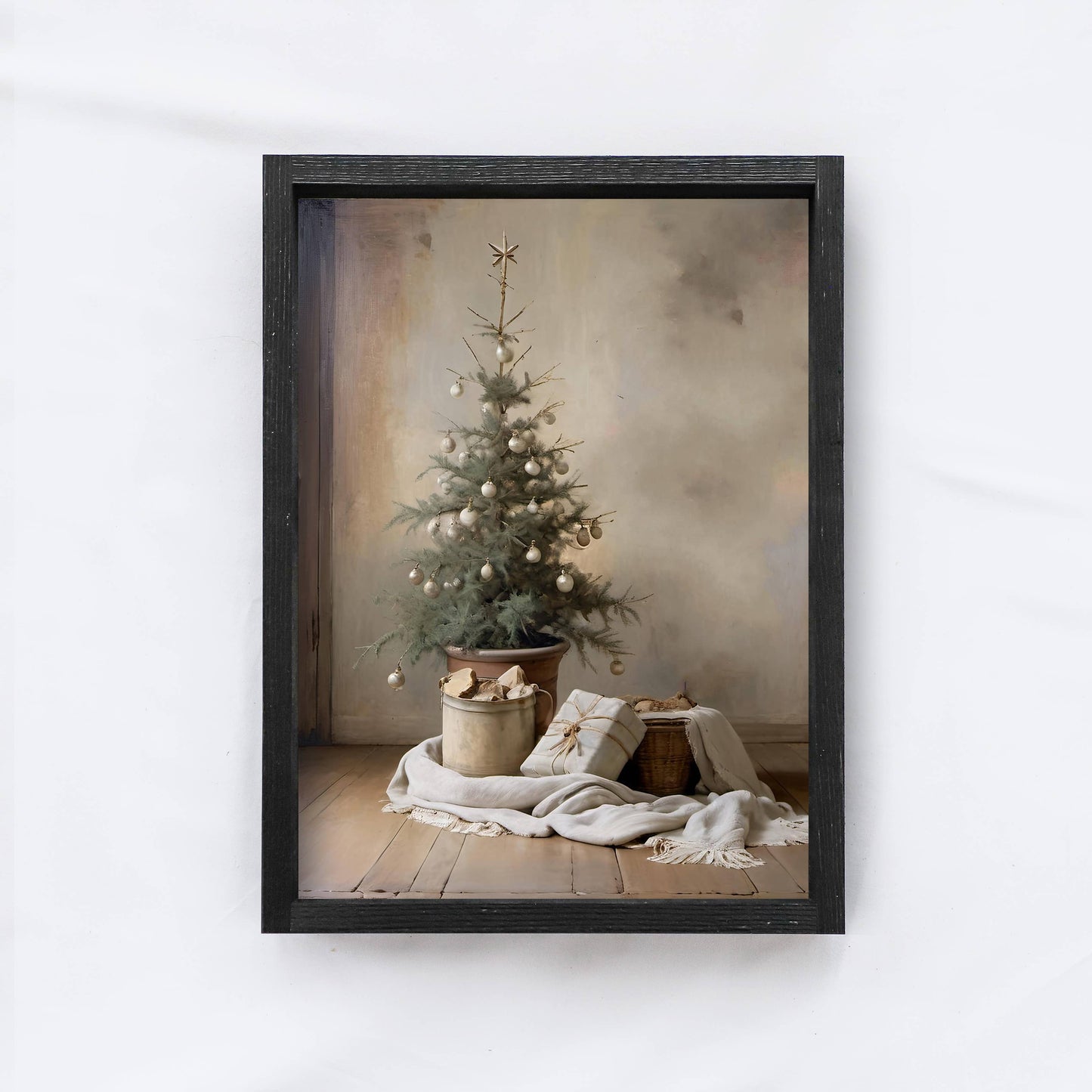 Vintage Christmas Tree Painting