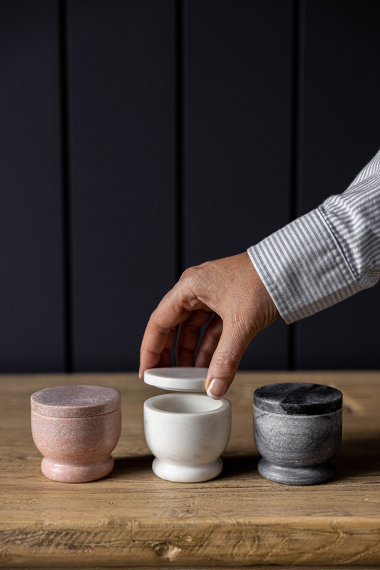 Marble Lidded Salt Cellar