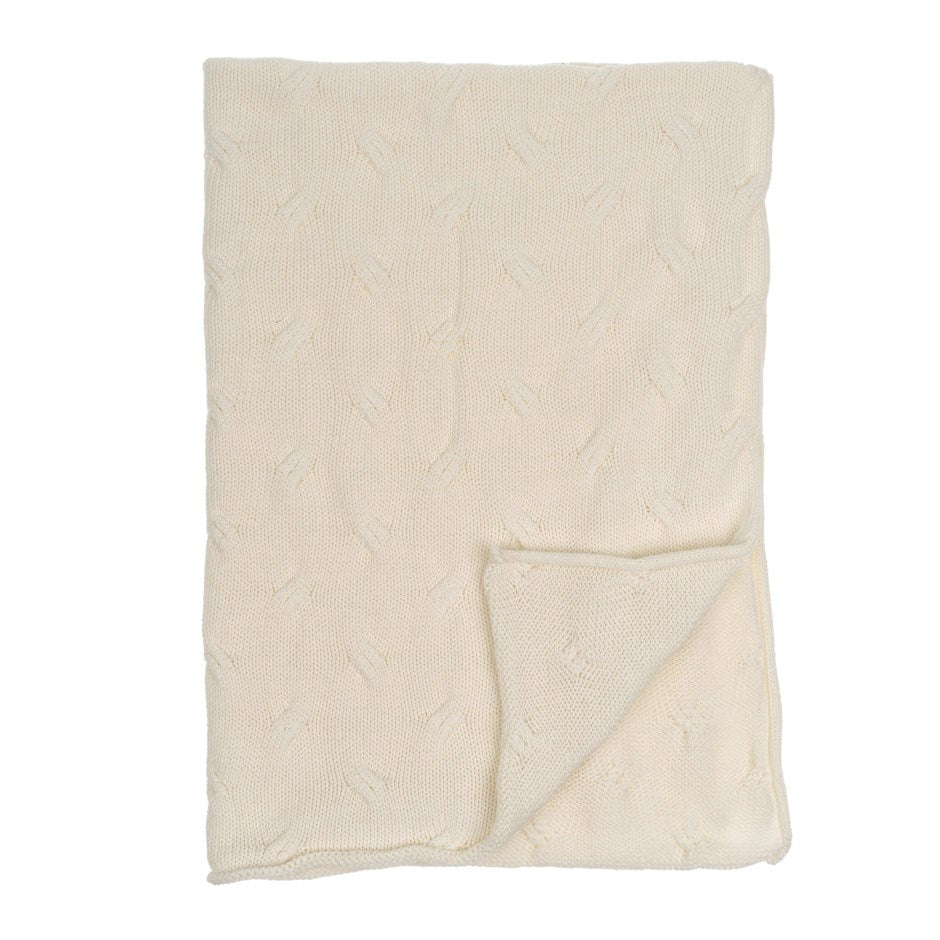 Billie Knit Baby Blanket, White