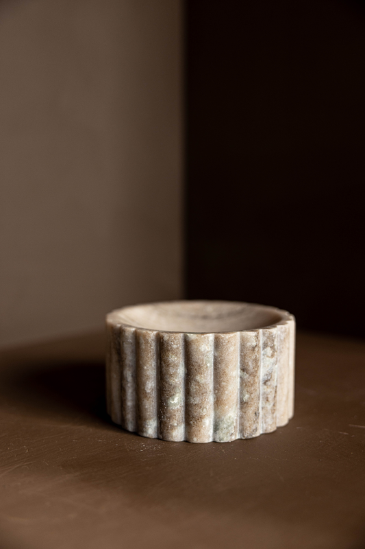 Beige Marble Fluted Soap Dish
