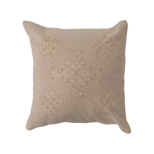 Woven Lumbar Pillow French Knots