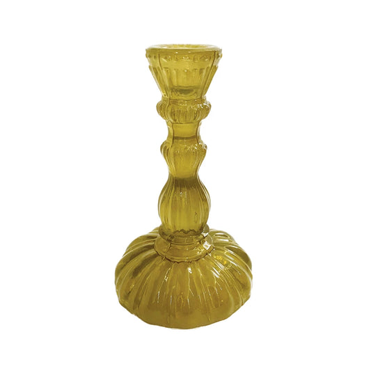 Glass Taper Holder, Chartreuse