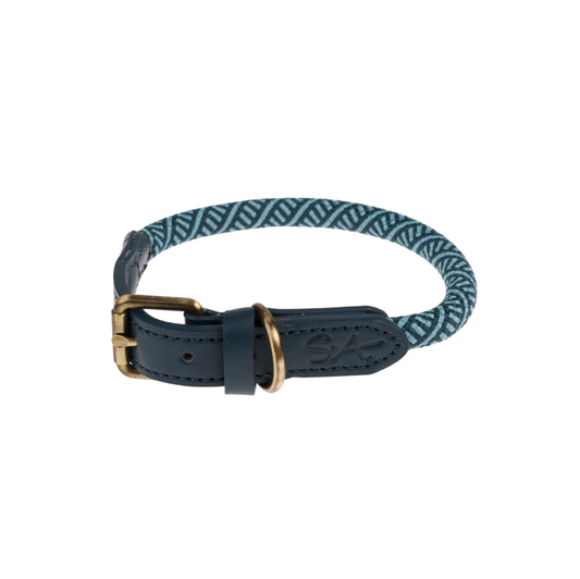 Teal Rope Collar Lrg