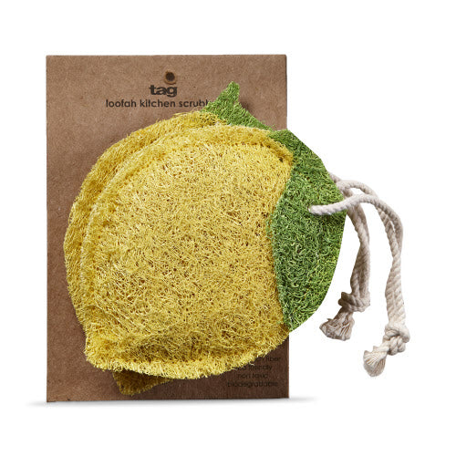 LEMON LOOFAH KITCHEN SCRUBBER YELLOW