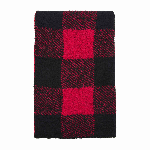 Red Chenille Check Blanket