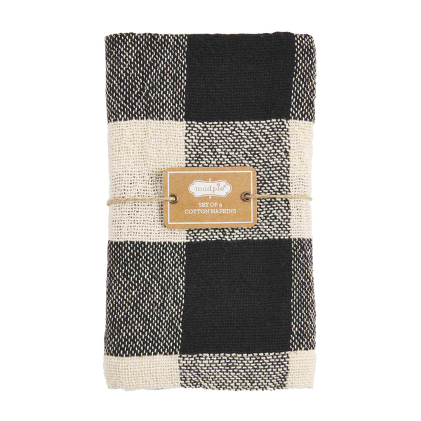 Black Check Cloth Napkin